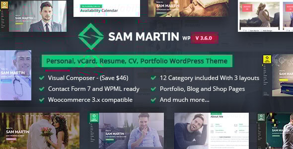 Sam Martin - Personal vCard Resume WordPress Theme Logo